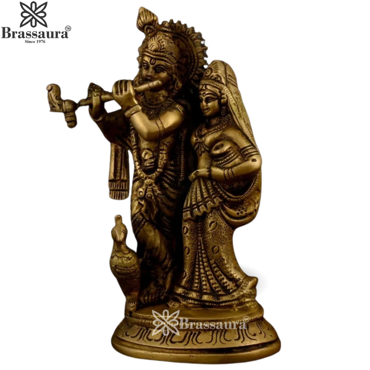 Brass Radha Krishna Murti Weight .782 Kg And Height 15 Inch