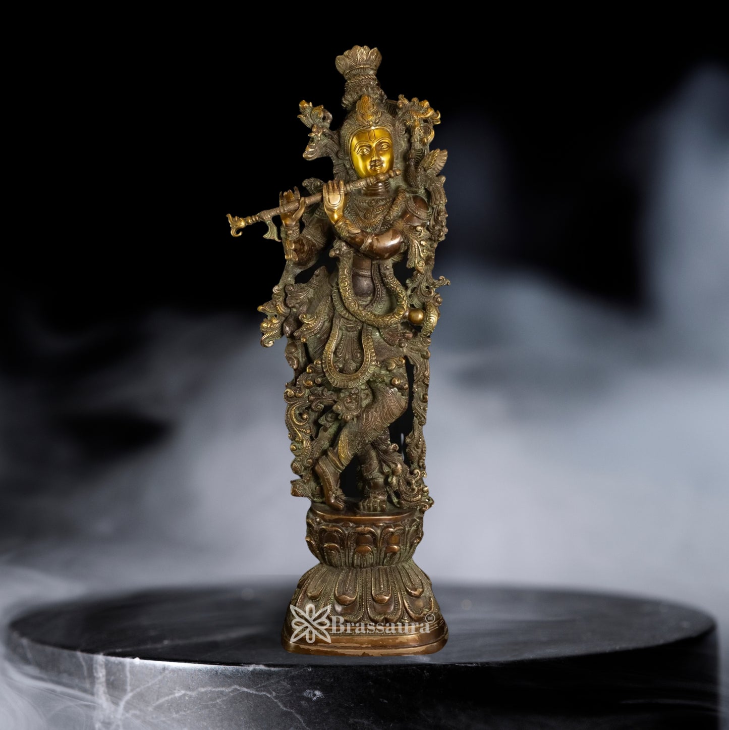 Brass Krishna Murti Weight 15 Kg And Height 29 Inch