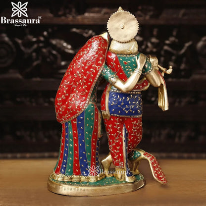 Brass Radha Krishna Murti Weight 20.27 Kg And Height 23 Inch