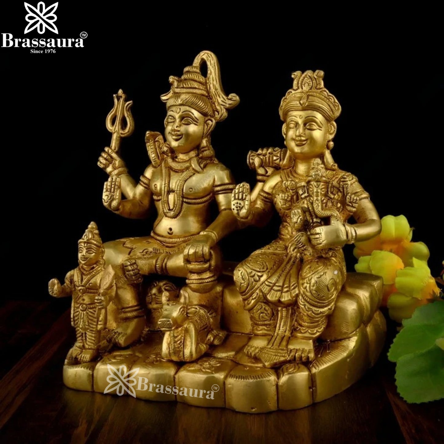Brass Superfine Lord Shiv Family Statue Weight 3 Kg And Height 15 Inch