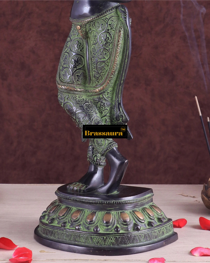 Brassaura™ Pure Brass Dancing Tara Devi Maya Sculpture – Height 20 Inches, Weight 3.5 Kgs