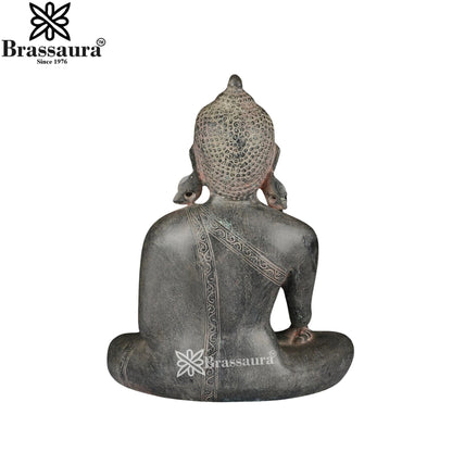 Brass Bhumisprasa Buddha Weight 5.8 kg & Height 12 Inch