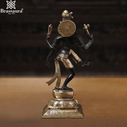 Brass Antique Dancing Natraj Statue Weight 3.12 Kg And Height 12.5 Inch