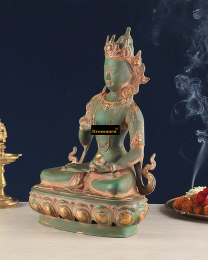 Brassaura™ Pure Brass Vajrasattva Idol – Height 16 Inches, Weight 5.7 Kgs