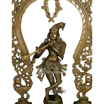 Bronze Krishna Murti Weight 69 Kg And Height 44 Inch