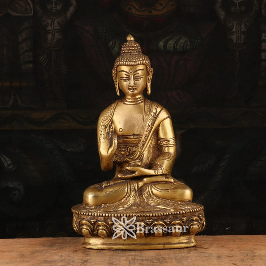 Brass Blessing Buddha Weight 1.8 kg & Height 8 Inch