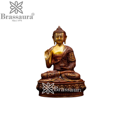 Brass Blessing Buddha Weight 7.5 kg & Height 14 Inch