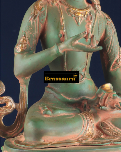 Brassaura™ Pure Brass Vajrasattva Idol – Height 16 Inches, Weight 5.7 Kgs
