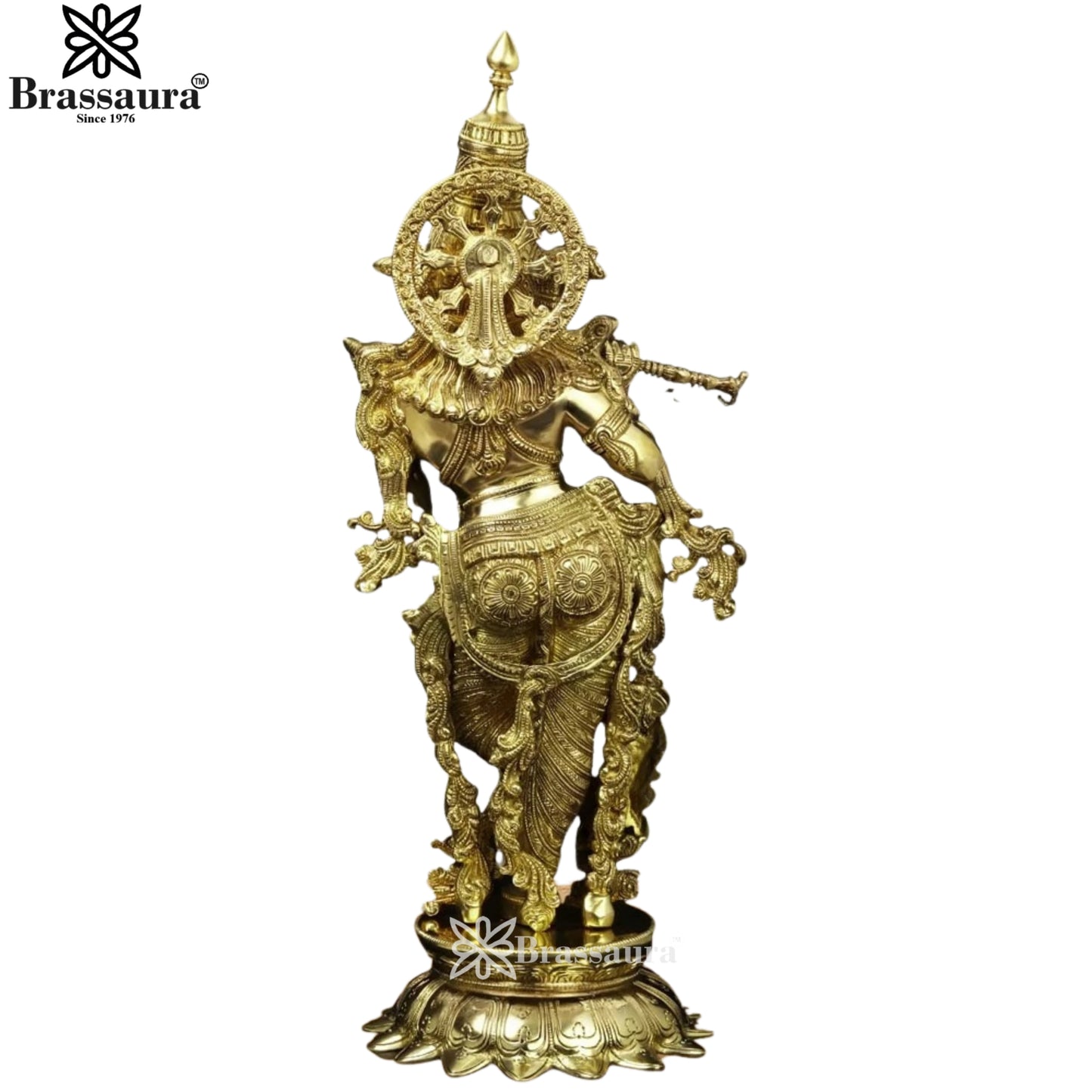 Brass Royal Gold Krishna Murti Weight 13.3 Kg And Height 26 Inch