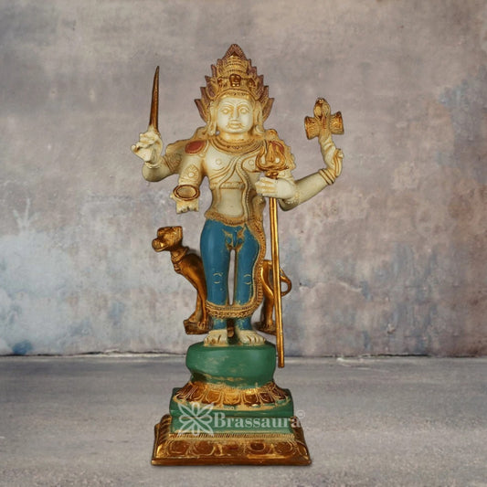 Brass Kaal Bhairav Statue Weight 8.7 Kg And Height 17 Inch