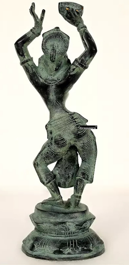 Brassaura™ Dancing Apsara Brass Statue – Height 11.61 inches | Weight 2.55 kgs