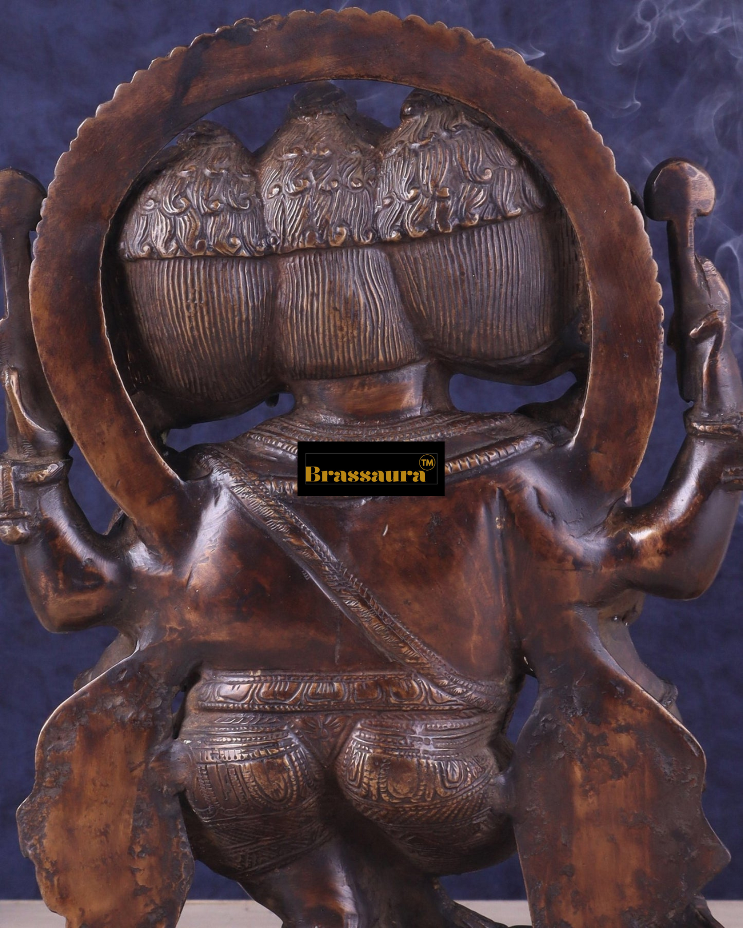 Brassaura™ Brass Ganesha Idol – Height 12 Inches, Weight 7 Kg – Perfect for Home Decor & Gifting