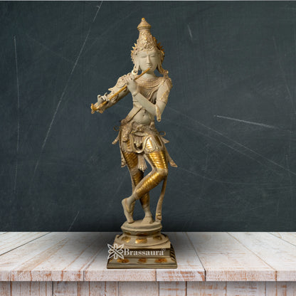 Brass Krishna Murti Weight 20 Kg And Height 35 Inch