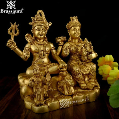 Brass Superfine Lord Shiv Family Statue Weight 3 Kg And Height 15 Inch