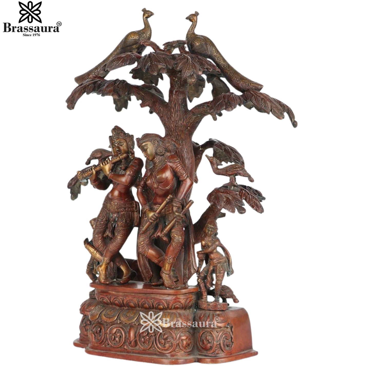 Brass Antique Radha Krishna Statue Weight 17 Kg And Height 21 Inch