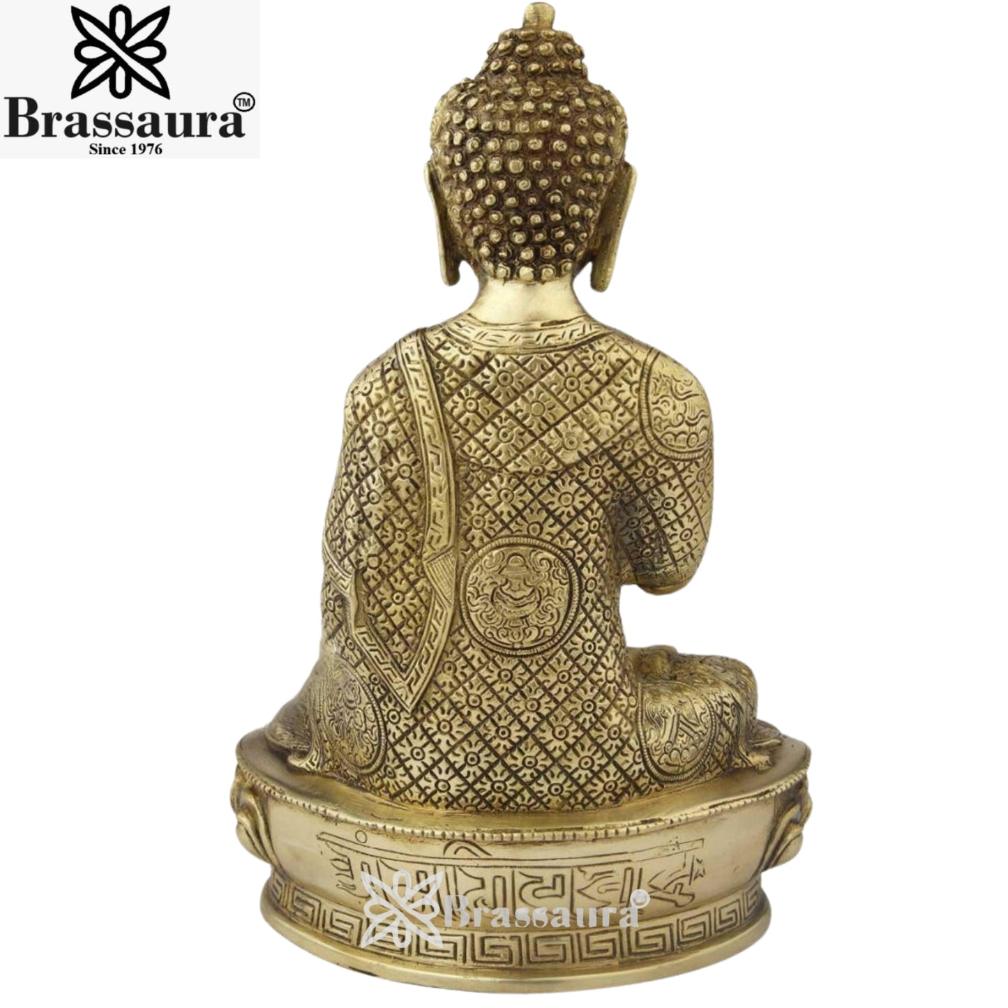 Brass Antique Royal Golden Buddha Weight 4.2 Kg & Height 13 inch