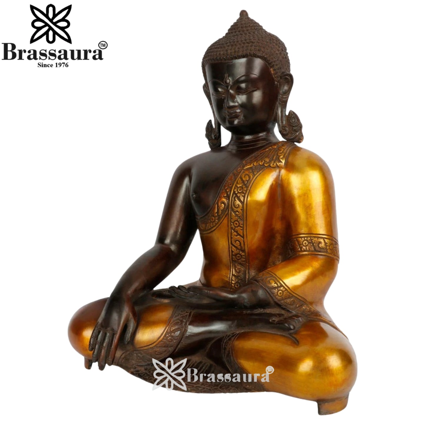 Brass Bhumisprasa Buddha Weight 11.5 kg & Height 18 Inch