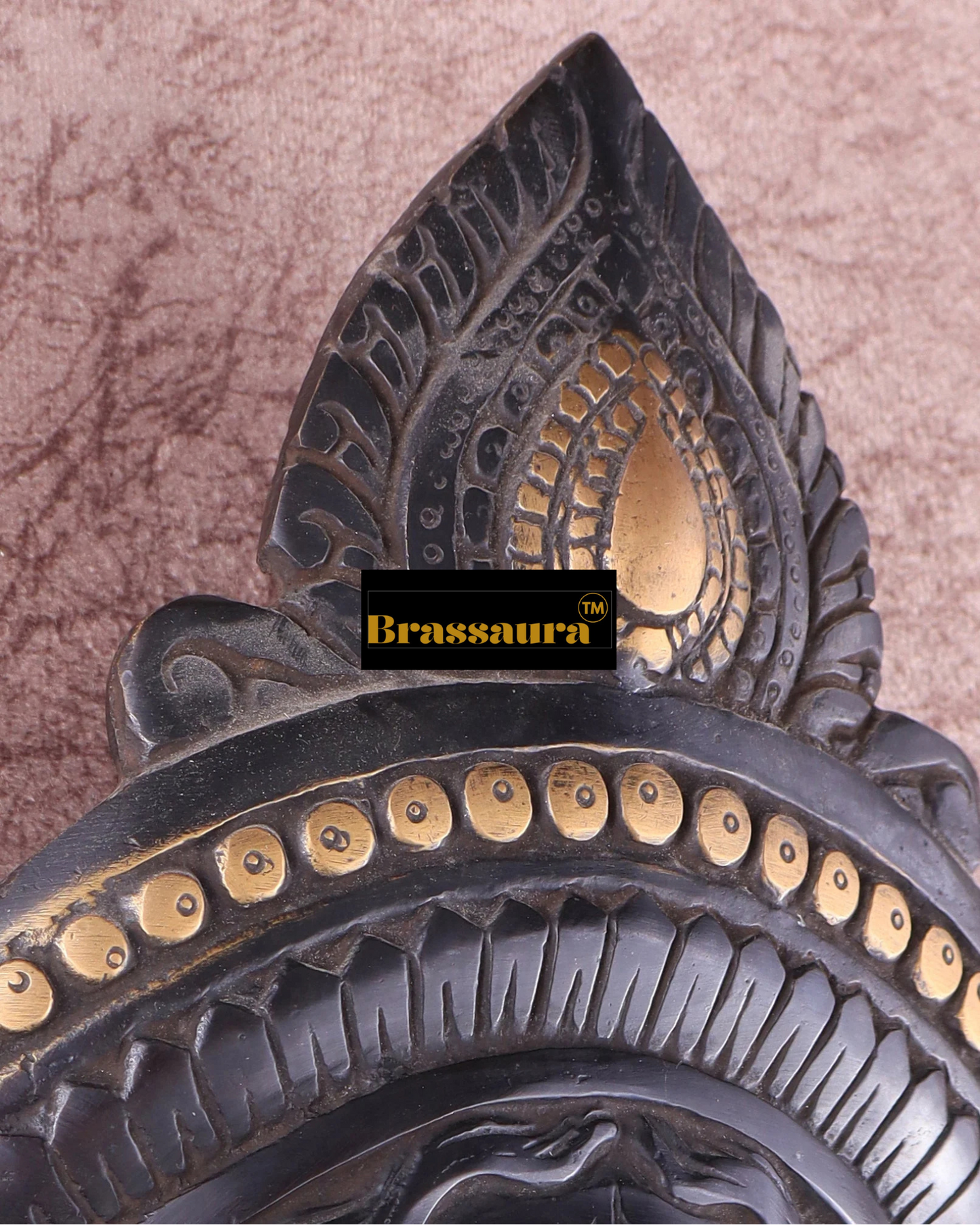 Brassaura™ Goddess Durga Brass Wall Mask – 2.2kg | 10.5" Height – Black Finish | Handcrafted Wall Mount