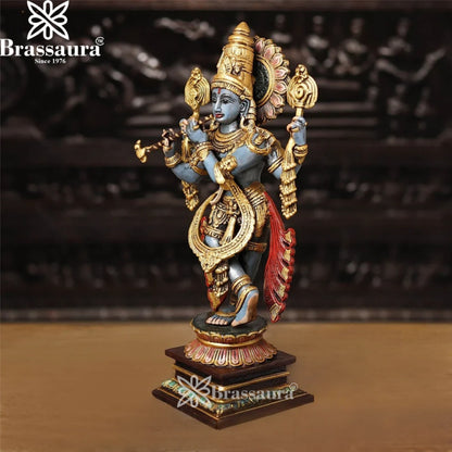Brass Krishna Murti Weight 9.91 Kg And Height 19 Inch