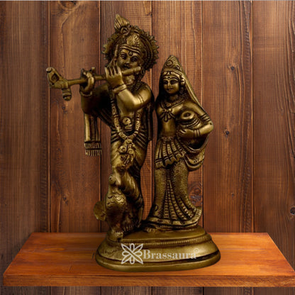 Brass Radha Krishna Murti Weight .782 Kg And Height 15 Inch