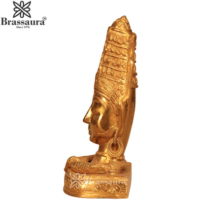 Brass Shiva Head Statue Weight 2.25 Kg And Height 9 Inch