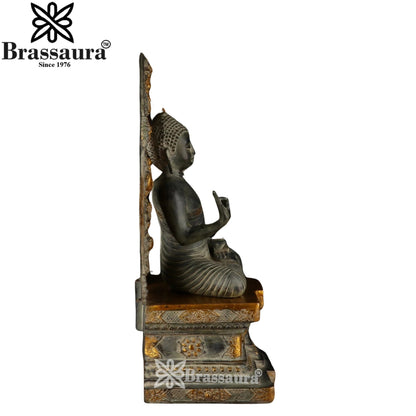 Brass Blessing Buddha Weight 25.8 kg & Height 25 Inch
