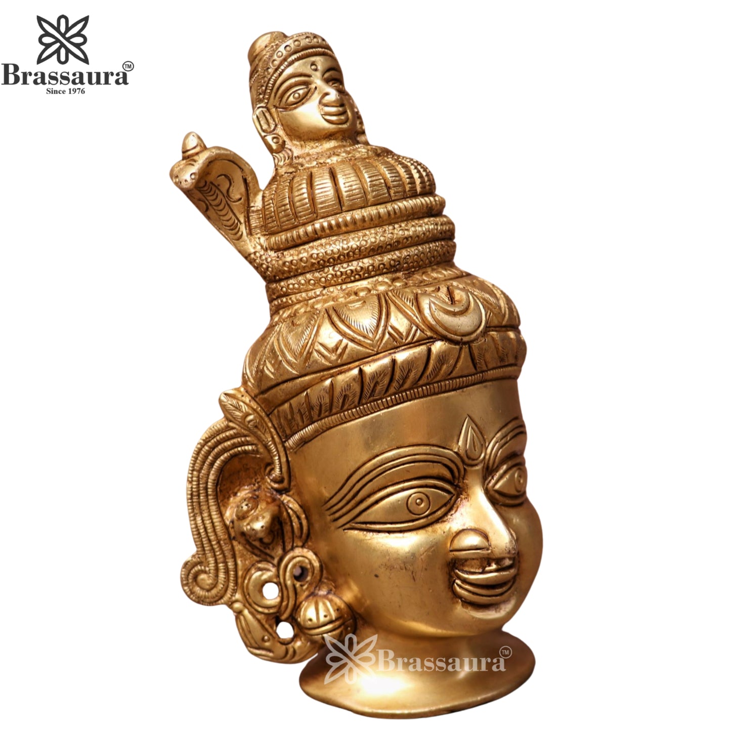 Brass Shiva Head Statue Weight .93 Kg And Height 6 Inch