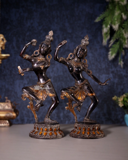 Brass Dancing Shiva & Parvati Idol For Home Decor Height 15 Inch & Weight 7 Kg