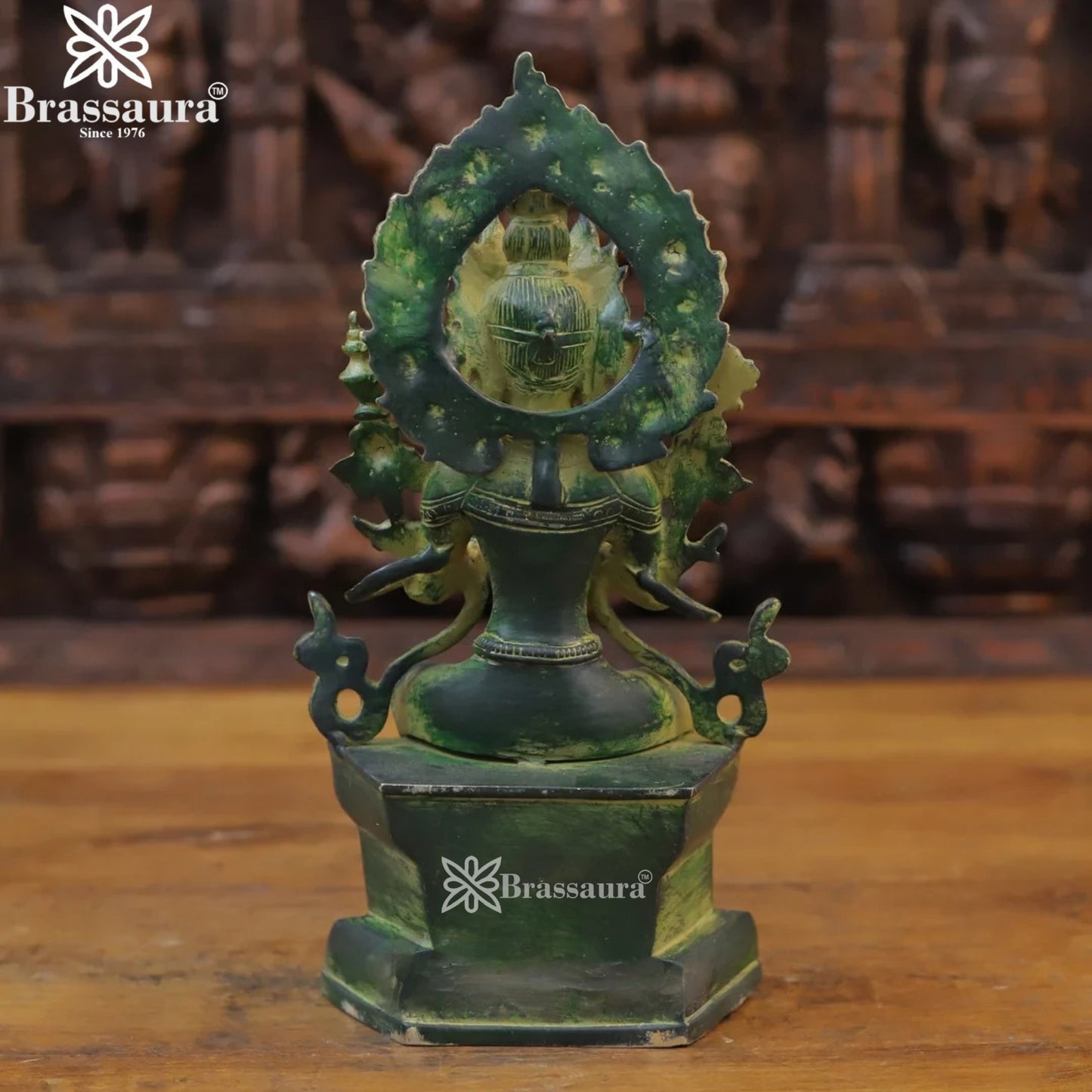 Brass Vintage Gold Tara Statue Weight 2.86 Kg And Height 11.5 Inch