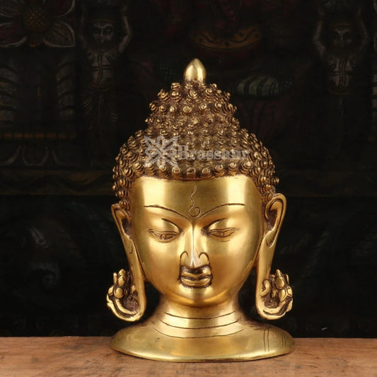 Brass Head Buddha Weight 1.8 kg & Height 8.5 Inch