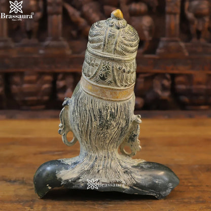 Brass Vintage Parvati Head Statue Weight 4.92 Kg And Height 12 Inch