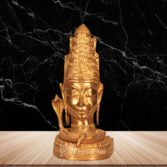 Brass Shiva Head Statue Weight 2.25 Kg And Height 9 Inch