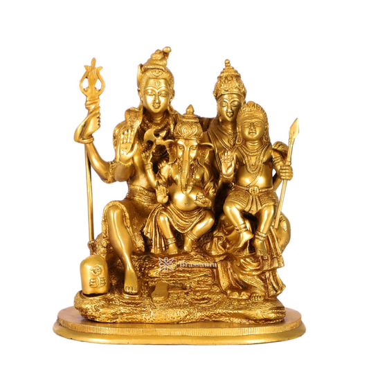 Brass Shiv parivar Idol for Home and Decor Weight 7.6 Kg Height 12 inch