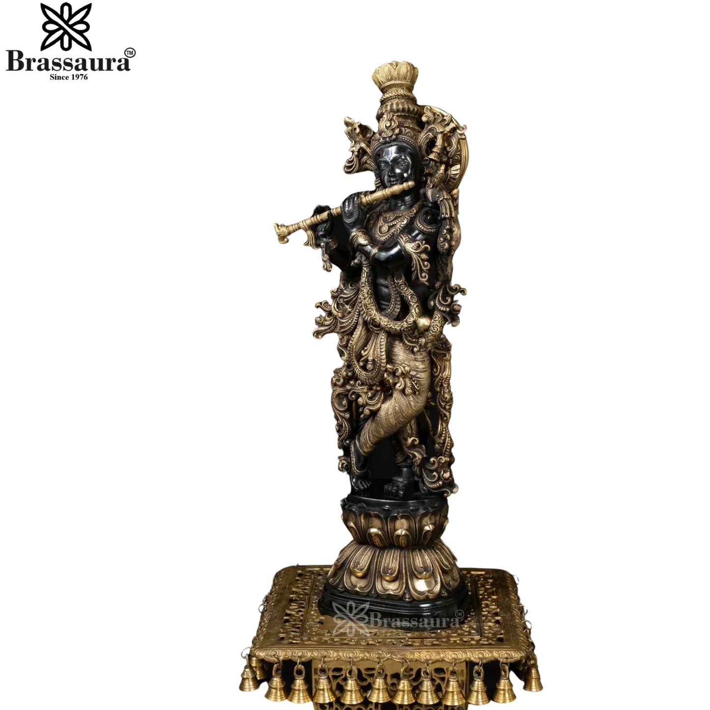 Brass Krishna Murti Weight 20.3 Kg And Height 29.5 Inch