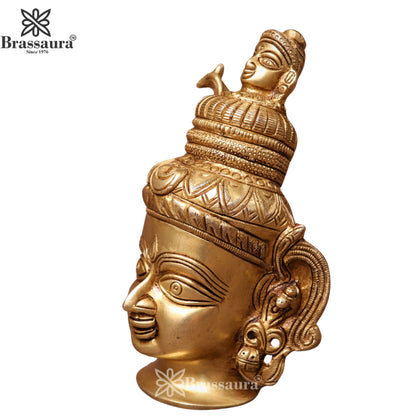 Brass Shiva Head Statue Weight .93 Kg And Height 6 Inch