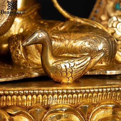 Copper Nepali Saraswati Statue Weight 5.4 Kg And Height 16 Inch