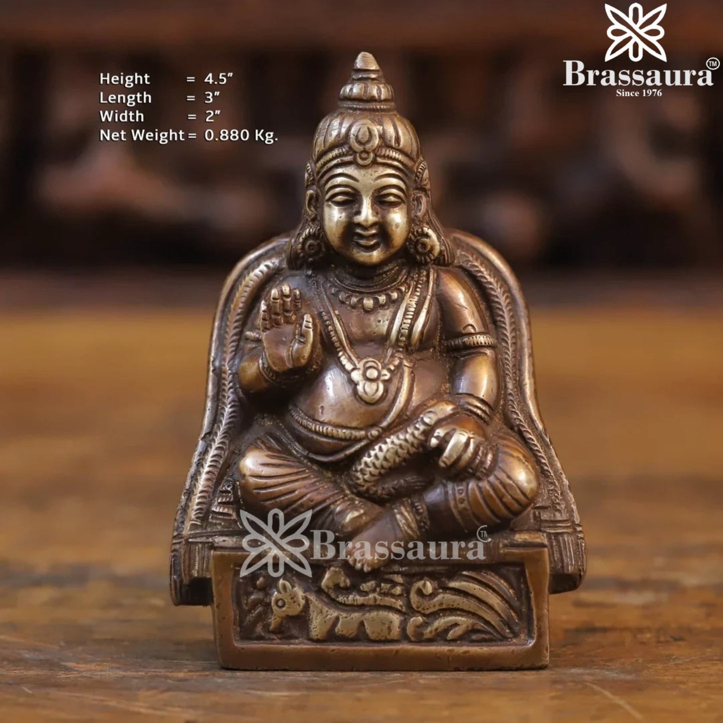 Brass Kuber Statue Weight .8 Kg And Height 4.5 Inch