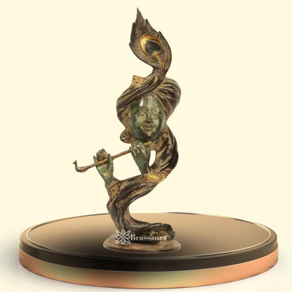 Brass Krishna Murti Weight 7.9 Kg And Height 20 Inch