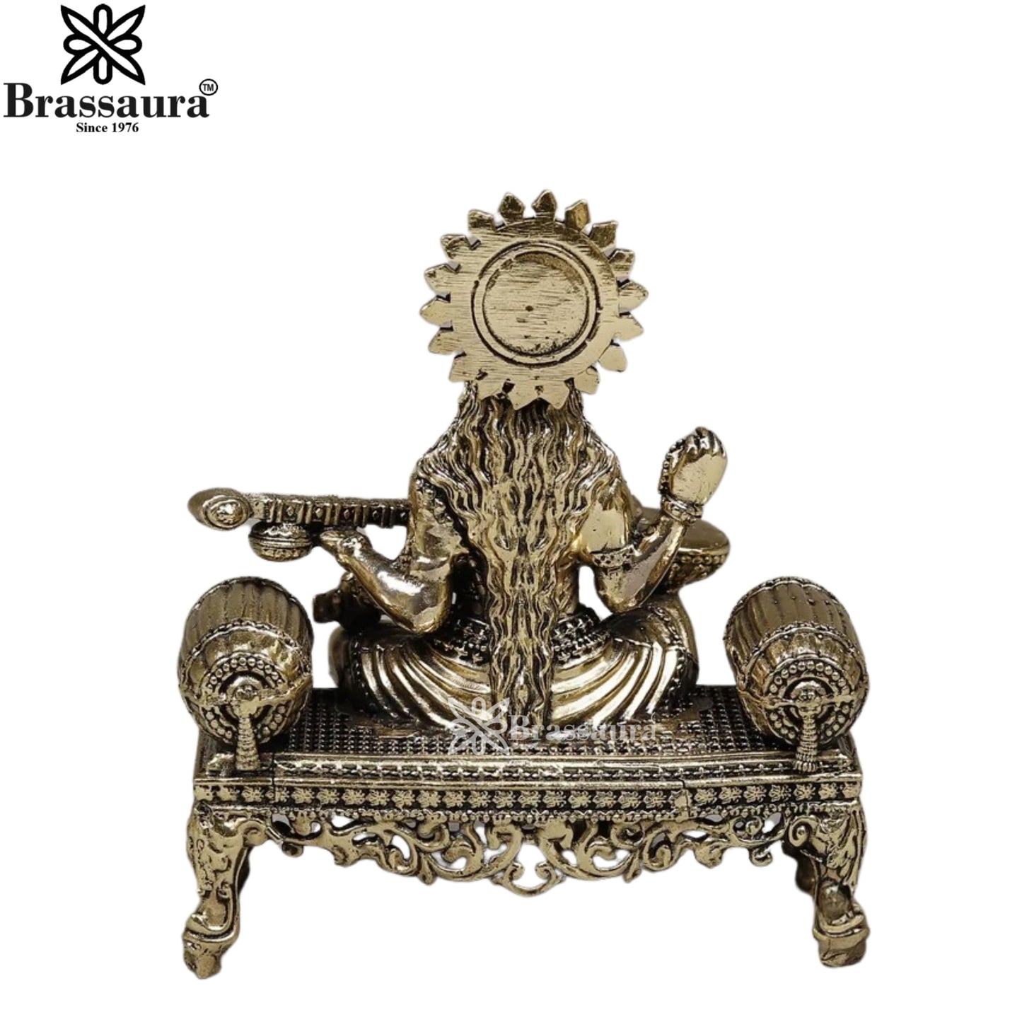 Brass Superfine Saraswati Statue Weight .272 Kg And Height 4 Inch