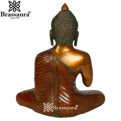 Brass Blessing Buddha Weight 6.5 kg & Height 13 Inch