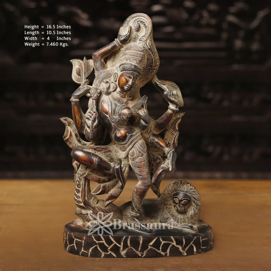 Brass Aardhnareshwar Statue Weight 7.46 Kg And Height 16.5 Inch