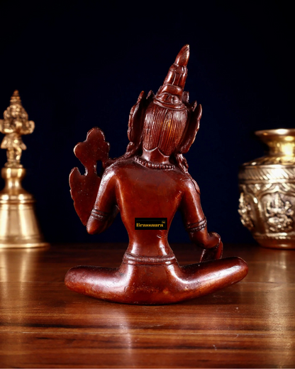 Brassaura™ Green Tara Idol – Height 5.5 Inches | Weight 0.975 Kgs | Double-Tone Finish