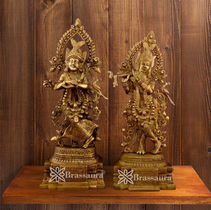 Brass Radha Krishna Murti Weight 7.2 Kg And Height 14 Inch