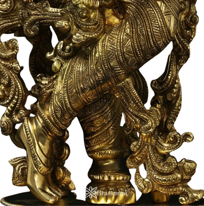 Brass Royal Gold Krishna Murti Weight 13.3 Kg And Height 26 Inch
