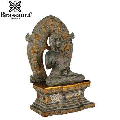 Brass Blessing Buddha Weight 25.8 kg & Height 25 Inch