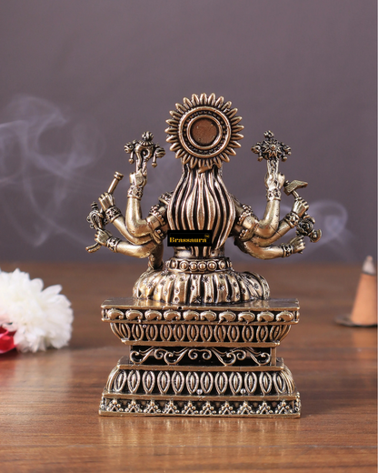 Brassaura™ Superfine Hollow-Cast Goddess Varahi Idol – 4 Inch Height, 0.23 Kg Weight – Intricately Handcrafted Brass Statue