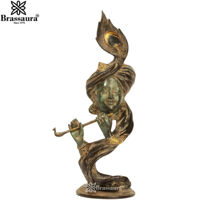 Brass Krishna Murti Weight 7.9 Kg And Height 20 Inch