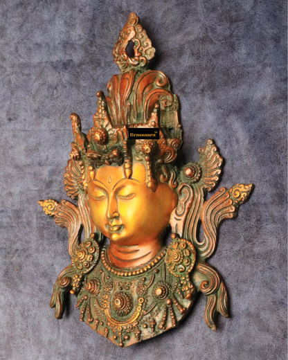 Brassaura™ Antique Dual-Tone Brass Tara Wall Hanging – Height 10.5 Inches | Weight 1.5 Kgs