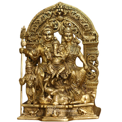 Brass Lord Shiv Parivaar Statue Weight 7 Kg And Height 12 Inch