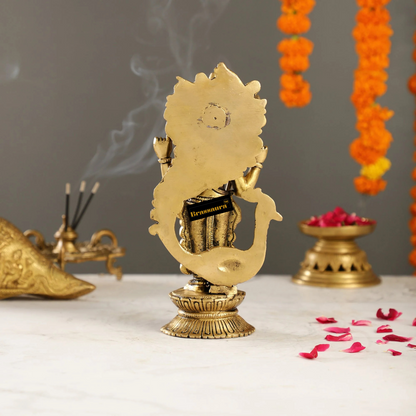 Brassaura™ Divine Brass Statue – 10 Inches Height, 2.3 Kgs – Spiritual Devotion & Elegance